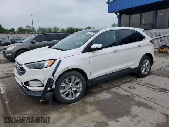 2019 Ford Edge Titanium z VIN 2FMPK4K94KBB36107, wystawiony jako Copart lot #56842925 z przebiegiem 75 348 mil mil oraz Szkoda całkowita • Salvage title. Historia ofert i sprzedaży dostępna na DreamBid. Obrazek 1.