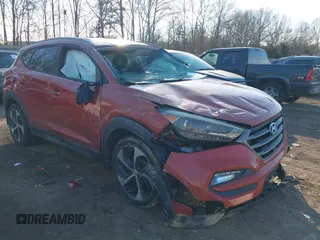 2016 Hyundai Tucson Sport with VIN KM8J33A23GU133430, listed as a IAAI auction lot 41399258 with 1 mi miles. Bid and sale history available at carsss.com. Image 1.