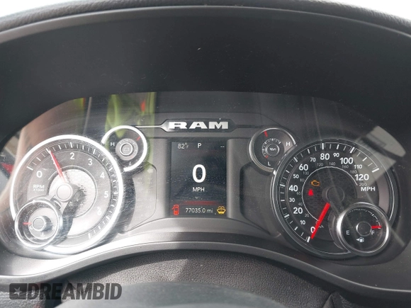 2019 Ram 1500 Big Horn/Lone Star with VIN 1C6SRFFT7KN663677, listed as a IAAI auction lot 40325088 with 77,035 mi miles. Bid and sale history available at carsss.com. Image 7.