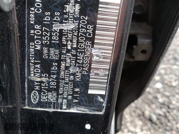 2016 Hyundai Accent SE with VIN KMHCT4AE1GU079702, listed as a Copart auction lot 74000593 with 89,614 mi miles and . Bid and sale history available at DreamBid. Image 12.