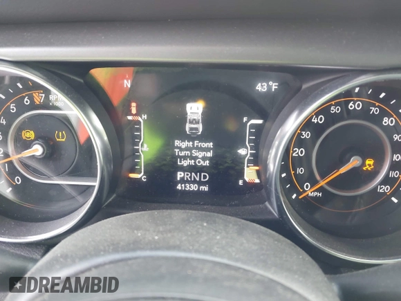 2022 Jeep Wrangler Unlimited Sport with VIN 1C4HJXDG2NW193577, listed as a IAAI auction lot 41634111 with 41,330 mi miles and . Bid and sale history available at DreamBid. Image 7.