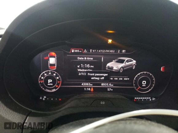 2018 Audi A3 Sedan Premium Plus with VIN WAUJ8GFF9J1069070, listed as a Copart auction lot 41606874 with 43,063 mi miles. Bid and sale history available at carsss.com. Image 9.