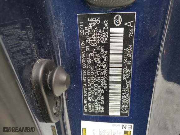 2011 Lexus IS 250C with VIN JTHFF2C28B2518574, listed as a Copart auction lot 84405014 with 92,746 mi miles and Salvage Title. Bid and sale history available at carsss.com. Image 15.