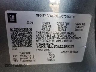 2021 GMC Acadia AT4 with VIN 1GKKNLLSXMZ195121, listed as a Copart auction lot 86712964 with 73,852 mi miles and Salvage Title. Bid and sale history available at DreamBid. Image 14.