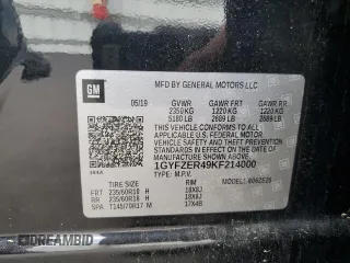 2019 Cadillac XT4 FWD Sport with VIN 1GYFZER49KF214000, listed as a Copart auction lot 53028745 with 190,934 mi miles and Salvage Title. Bid and sale history available at carsss.com. Image 13.