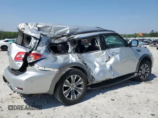 2019 Nissan Armada SL z VIN JN8AY2ND4K9087456, wystawiony jako Copart lot #53859545 z przebiegiem Nie podano mil oraz Szkoda całkowita • Salvage title. Historia ofert i sprzedaży dostępna na DreamBid. Obrazek 3.