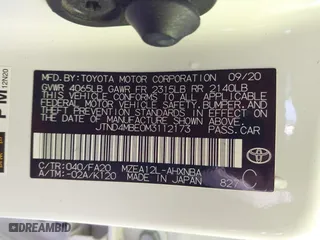 2021 Toyota Corolla Hatchback SE with VIN JTND4MBE0M3112173, listed as a IAAI auction lot 41813425 with 55,208 mi miles. Bid and sale history available at carsss.com. Image 9.