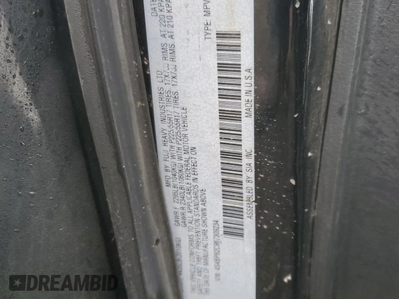 2006 Subaru Legacy Outback Limited with VIN 4S4BP62C967309234, listed as a Copart auction lot 44039425 with 292,686 mi miles and Salvage title. Bid and sale history available at DreamBid. Image 14.
