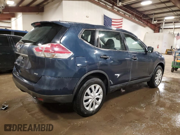 2016 Nissan Rogue SV with VIN KNMAT2MV6GP665239, listed as a Copart auction lot 47032235 with 76,396 mi miles and Clean Title. Bid and sale history available at carsss.com. Image 3.