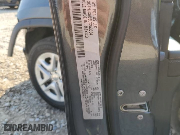 2020 Jeep Compass Sport with VIN 3C4NJCAB6LT253304, listed as a Copart auction lot 63483895 with 55,051 mi miles and Salvage title. Bid and sale history available at DreamBid. Image 13.