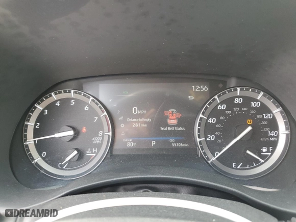 2020 Toyota Highlander XLE with VIN 5TDHZRAH8LS020709, listed as a Copart auction lot 74825704 with 55,706 mi miles and Salvage Title. Bid and sale history available at carsss.com. Image 9.