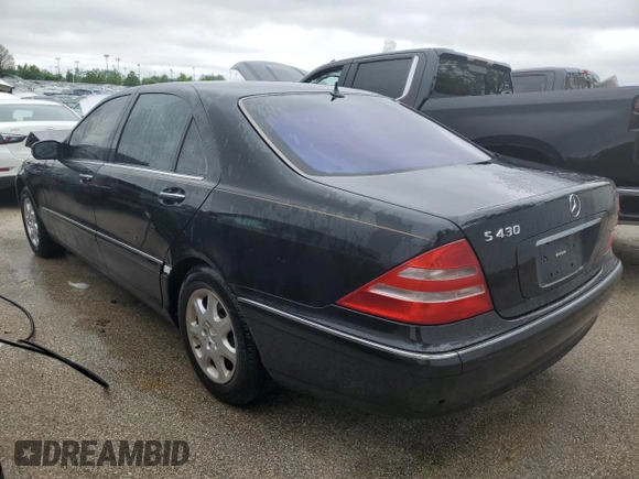 2001 Mercedes-Benz S-Class with VIN WDBNG70JX1A218220, listed as a Copart auction lot 53414154 with 64,171 mi miles and Salvage Title. Bid and sale history available at carsss.com. Image 2.