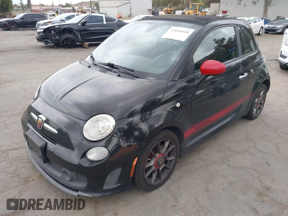2013 FIAT 500 Abarth with VIN 3C3CFFJH5DT693468, listed as a IAAI auction lot 42050188 with 135,100 mi miles. Bid and sale history available at carsss.com. Image 2.