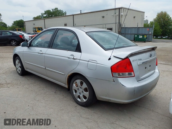 2009 Kia Spectra EX with VIN KNAFE221995613874, listed as a IAAI auction lot 42467453 with 104,158 mi miles and . Bid and sale history available at DreamBid. Image 3.