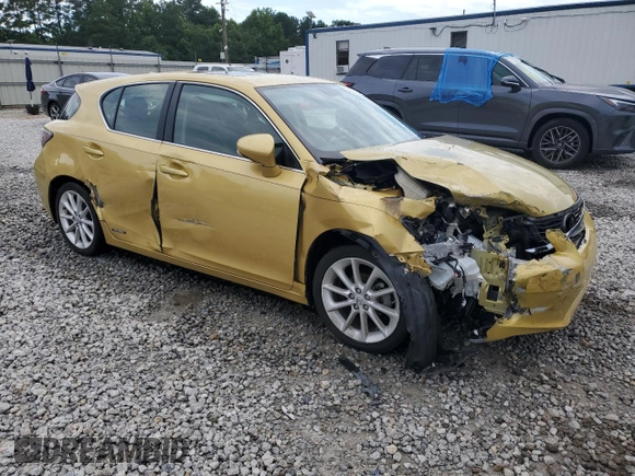 2012 Lexus CT 200h with VIN JTHKD5BH3C2054672, listed as a Copart auction lot 62001325 with 101,939 mi miles and Salvage title. Bid and sale history available at DreamBid. Image 4.