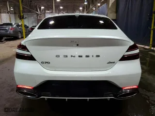 2025 Genesis G70 2.5T with VIN KMTG34SC1SU149793, listed as a Copart auction lot 52748955 with 8,848 mi miles and Clean Title. Bid and sale history available at carsss.com. Image 6.
