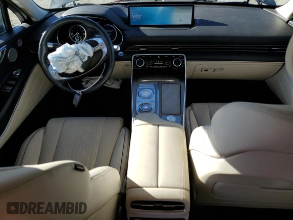 2022 Genesis GV80 Advanced Plus with VIN KMUHCESC4NU075604, listed as a Copart auction lot 81879594 with 34,330 mi miles and Salvage title. Bid and sale history available at DreamBid. Image 8.