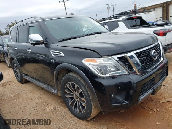 2020 Nissan Armada SL with VIN JN8AY2NCXL9616093, listed as a IAAI auction lot 41520384 with 72,369 mi miles. Bid and sale history available at carsss.com. Image 1.