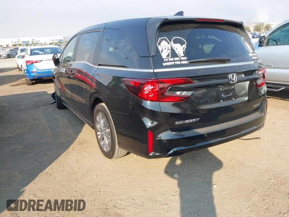 2025 Honda Odyssey Touring with VIN 5FNRL6H81SB011122, listed as a IAAI auction lot 41402170 with 2,968 mi miles and . Bid and sale history available at DreamBid. Image 3.