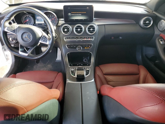 2017 Mercedes-Benz C 300 with VIN 55SWF4JB6HU223073, listed as a Copart auction lot 62393865 with 95,400 mi miles and Salvage title. Bid and sale history available at DreamBid. Image 8.