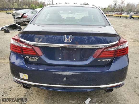 2017 Honda Accord Sedan Sport with VIN 1HGCR2F51HA143290, listed as a Copart auction lot 51413875 with 36,074 mi miles and Salvage Title. Bid and sale history available at carsss.com. Image 6.