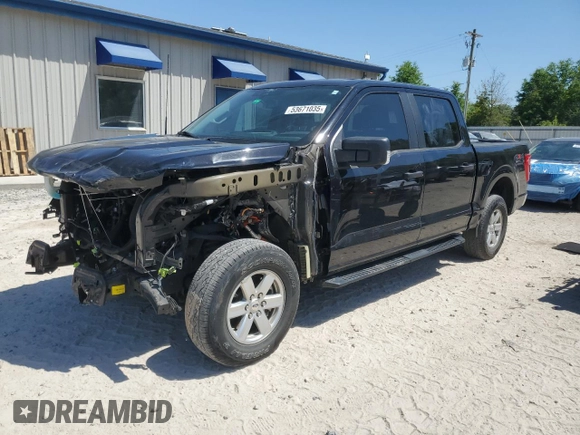 2021 Ford F-150 XL with VIN 1FTEW1EP7MFC92491, listed as a Copart auction lot 53671035 with 55,935 mi miles and Salvage Title. Bid and sale history available at carsss.com. Image 1.