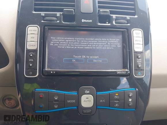 2012 Nissan LEAF SL with VIN JN1AZ0CP3CT022048, listed as a IAAI auction lot 42177290 with 49,194 mi miles and . Bid and sale history available at DreamBid. Image 14.