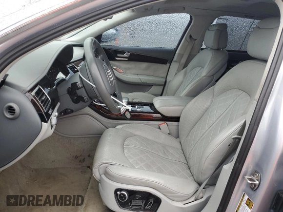 2015 Audi A8 L 4.0T with VIN WAU32AFD2FN019083, listed as a Copart auction lot 45976045 with 83,724 mi miles and Salvage Title. Bid and sale history available at carsss.com. Image 7.