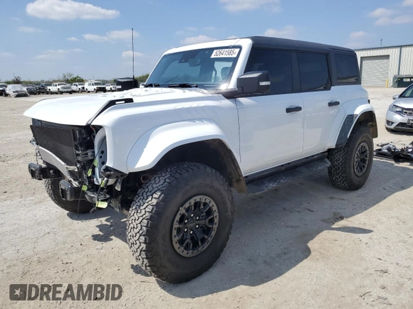 2024 Ford Bronco Raptor with VIN 1FMEE0RR6RLA11617, listed as a Copart auction lot 52641585 with 7,096 mi miles and Salvage title. Bid and sale history available at DreamBid. Image 1.