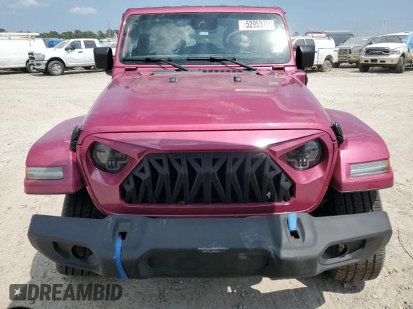 2021 Jeep Wrangler Unlimited Sahara с VIN 1C4JJXP68MW852703, выставлен на аукционе Copart как лот 52953795 с пробегом 25 437 миль миль и Списание • Salvage title. История ставок и продаж доступна на DreamBid. Изображение 5.