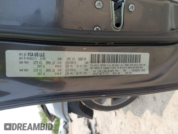 2020 Jeep Cherokee Limited z VIN 1C4PJLDB3LD614479, wystawiony jako IAAI lot #42363037 z przebiegiem 100 767 mil mil oraz . Historia ofert i sprzedaży dostępna na DreamBid. Obrazek 9.