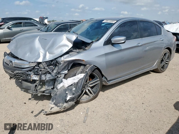 2016 Honda Accord Sport with VIN 1HGCR2F51GA052910, listed as a Copart auction lot 59615995 with 161,452 mi miles and Salvage title. Bid and sale history available at DreamBid. Image 1.