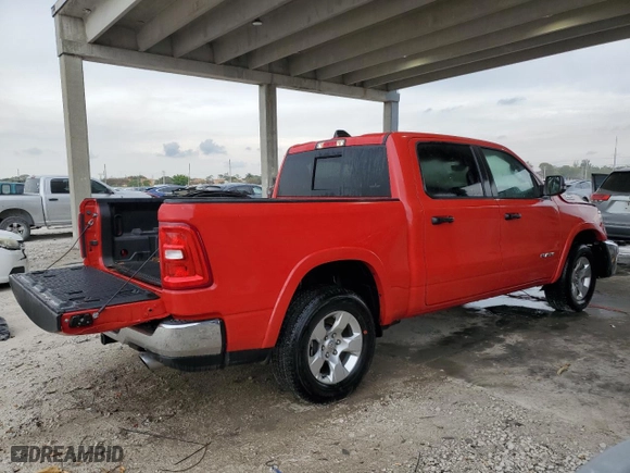 2025 Ram 1500 Big Horn with VIN 1C6SRFFP7SN581838, listed as a Copart auction lot 50564935 with 13,733 mi miles and Clean Title. Bid and sale history available at carsss.com. Image 3.
