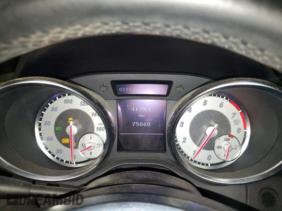 2012 Mercedes-Benz SLK 250 with VIN WDDPK4HA7CF040175, listed as a Copart auction lot 57116865 with 75,060 mi miles and Salvage title. Bid and sale history available at DreamBid. Image 9.