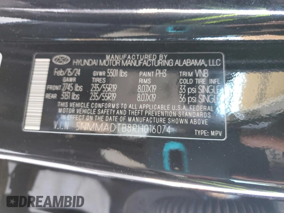 2024 Genesis GV70 2.5T with VIN 5NMMADTB8RH016074, listed as a Copart auction lot 53210695 with 4,068 mi miles and Salvage title. Bid and sale history available at DreamBid. Image 15.