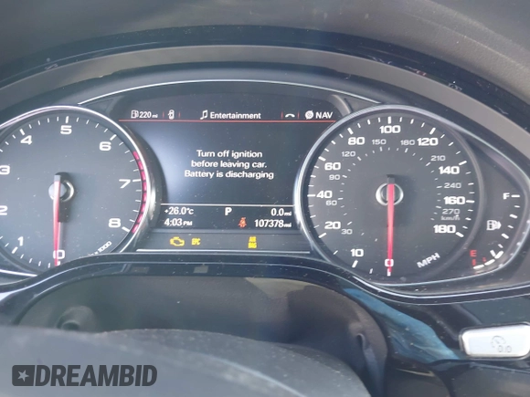 2017 Audi A8 with VIN WAU44AFD0HN017821, listed as a IAAI auction lot 41676097 with 107,378 mi miles and . Bid and sale history available at DreamBid. Image 7.