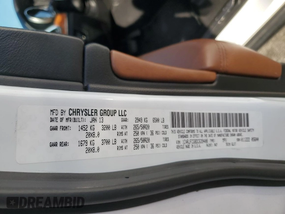2013 Jeep Grand Cherokee Overland with VIN 1C4RJFCG8DC639408, listed as a Copart auction lot 77910444 with 89,623 mi miles and Salvage Title. Bid and sale history available at carsss.com. Image 14.