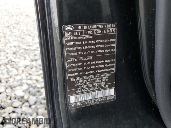 2011 Land Rover LR4 Lux с VIN SALAK2D49BA567868, выставлен на аукционе Copart как лот 51290995 с пробегом Не указан миль и Списание • Salvage title. История ставок и продаж доступна на DreamBid. Изображение 14.