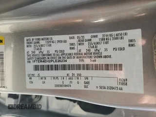 2023 Ford Ranger XL with VIN 1FTER4EH2PLE26234, listed as a Copart auction lot 86579934 with 59,389 mi miles and Salvage title. Bid and sale history available at DreamBid. Image 12.