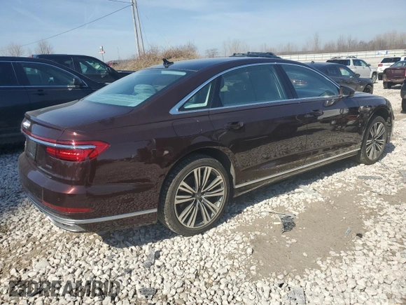2020 Audi A8 with VIN WAU8DAF84LN014109, listed as a Copart auction lot 48527885 with 17,319 mi miles and Non Repairable. Bid and sale history available at carsss.com. Image 3.