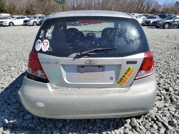 2005 Chevrolet Aveo LS with VIN KL1TD626X5B317681, listed as a Copart auction lot 47705325 with 63,458 mi miles and Salvage Title. Bid and sale history available at carsss.com. Image 6.
