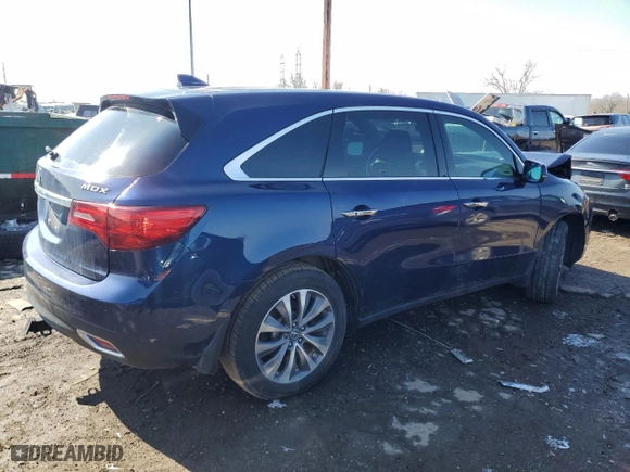 2016 Acura MDX w/Tech with VIN 5FRYD3H42GB021510, listed as a Copart auction lot 52023515 with 0 mi miles and Clean Title. Bid and sale history available at carsss.com. Image 3.