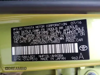 2016 Toyota Prius One with VIN JTDKDTB33G1134852, listed as a Copart auction lot 52701985 with 85,165 mi miles and Salvage Title. Bid and sale history available at DreamBid. Image 12.
