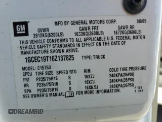 2006 Chevrolet Silverado 1500 LT1 with VIN 1GCEC19T16Z137825, listed as a Copart auction lot 70054844 with 64,477 mi miles and Salvage Title. Bid and sale history available at DreamBid. Image 12.
