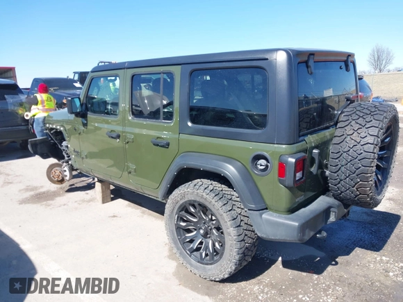 2021 Jeep Wrangler Unlimited Sport S with VIN 1C4HJXDG2MW814413, listed as a IAAI auction lot 41712547 with 11,913 mi miles. Bid and sale history available at carsss.com. Image 3.