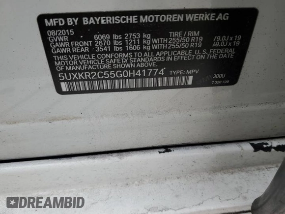 2016 BMW X5 sDrive35i z VIN 5UXKR2C55G0H41774, wystawiony jako Copart lot #53535685 z przebiegiem Nie podano mil oraz Szkoda całkowita • Salvage title. Historia ofert i sprzedaży dostępna na DreamBid. Obrazek 13.