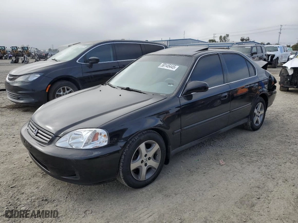 1999 Honda Civic EX with VIN 2HGEJ8641XH531176, listed as a Copart auction lot 50145445 with 138,366 mi miles and Salvage Title. Bid and sale history available at carsss.com. Image 1.