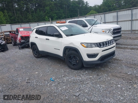 2019 Jeep Compass Sport z VIN 3C4NJCAB7KT646551, wystawiony jako IAAI lot #42603669 z przebiegiem 73 110 mil mil oraz . Historia ofert i sprzedaży dostępna na DreamBid. Obrazek 1.