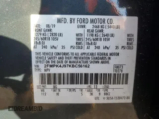 2019 Ford Edge SEL with VIN 2FMPK4J97KBC56162, listed as a Copart auction lot 43046245 with 34,807 mi miles and Non repairable. Bid and sale history available at DreamBid. Image 15.