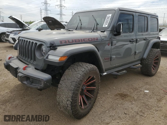 2021 Jeep Wrangler Unlimited Rubicon z VIN 1C4HJXFG4MW531718, wystawiony jako Copart lot #56639895 z przebiegiem 34 719 mil mil oraz Szkoda całkowita • Salvage title. Historia ofert i sprzedaży dostępna na DreamBid. Obrazek 1.